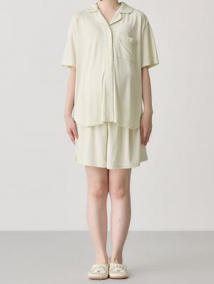 マタニティ パジャマ・ルームウェア|接触冷感天竺衿付きパジャマ マタニティ・授乳パジャマ 【出産後も長く使える】Rosemadame(ローズマダム)