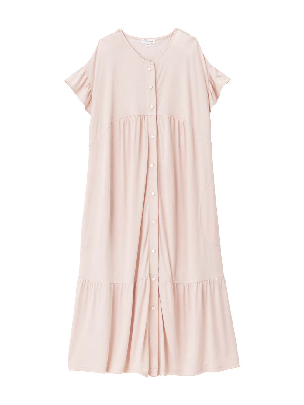 マタニティ パジャマ・ルームウェア|接触冷感天竺フリル袖ネグリジェ　マタニティ・授乳パジャマ　【出産後も長く使える】Rosemadame（ローズマダム）|オレンジ