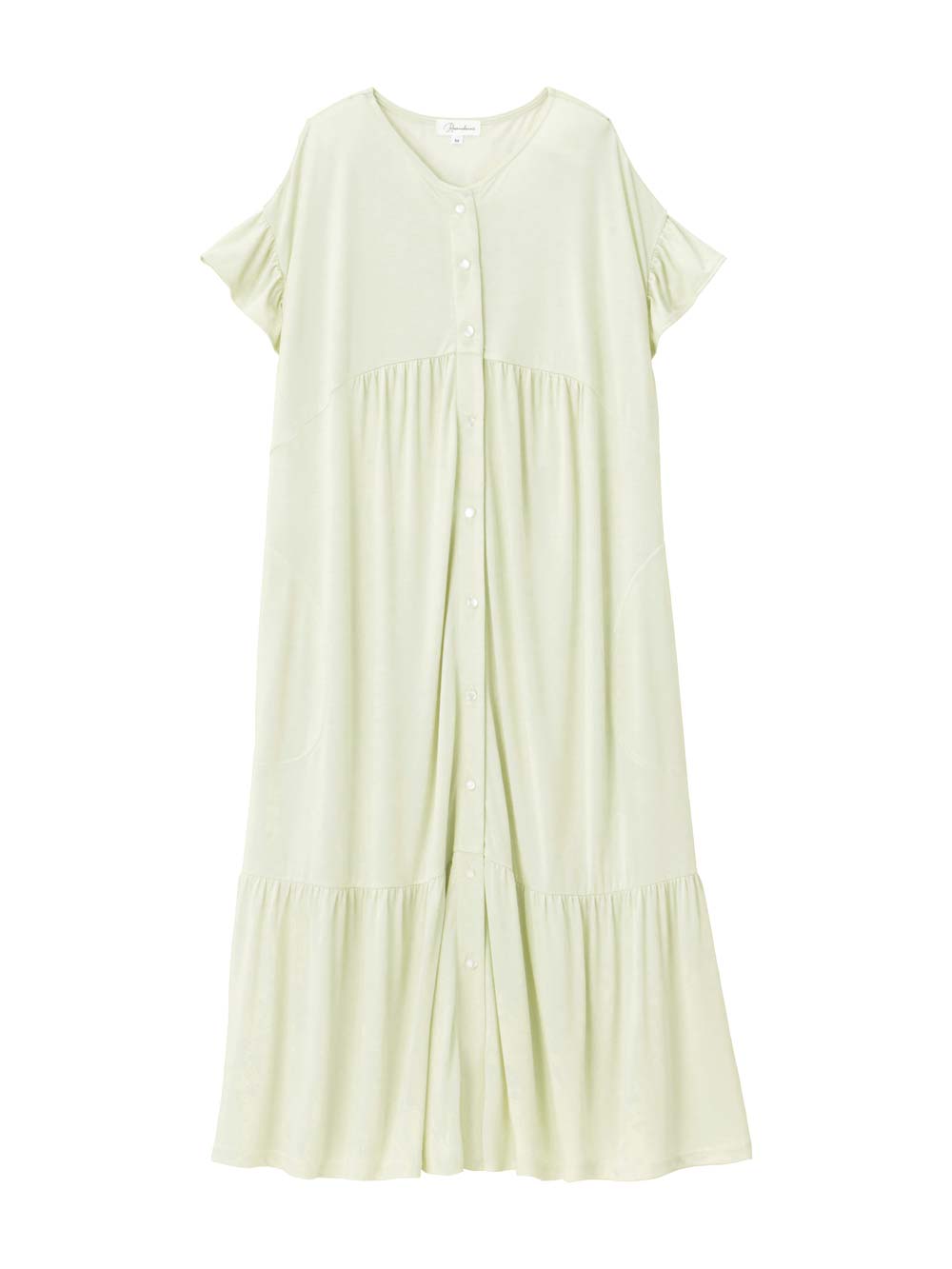 マタニティ パジャマ・ルームウェア|接触冷感天竺フリル袖ネグリジェ　マタニティ・授乳パジャマ　【出産後も長く使える】Rosemadame（ローズマダム）|ライトグリーン