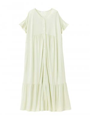 マタニティ パジャマ・ルームウェア|接触冷感天竺フリル袖ネグリジェ　マタニティ・授乳パジャマ　【出産後も長く使える】Rosemadame（ローズマダム）|ライトグリーン