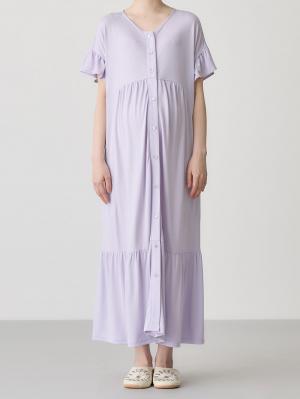 マタニティ パジャマ・ルームウェア|接触冷感天竺フリル袖ネグリジェ　マタニティ・授乳パジャマ　【出産後も長く使える】Rosemadame（ローズマダム）