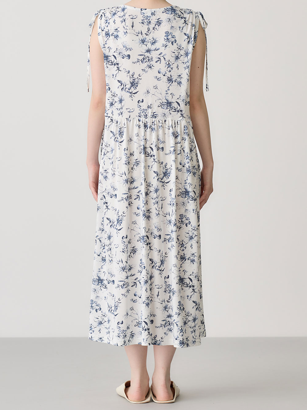 マタニティ パジャマ・ルームウェア|接触冷感天竺レトロ花柄ショルダーリボンネグリジェ　マタニティ・授乳パジャマ　【出産後も長く使える】Rosemadame（ローズマダム）