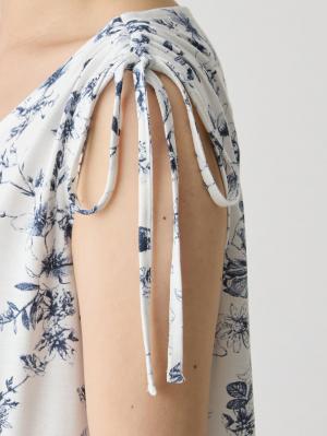 マタニティ パジャマ・ルームウェア|接触冷感天竺レトロ花柄ショルダーリボンネグリジェ　マタニティ・授乳パジャマ　【出産後も長く使える】Rosemadame（ローズマダム）