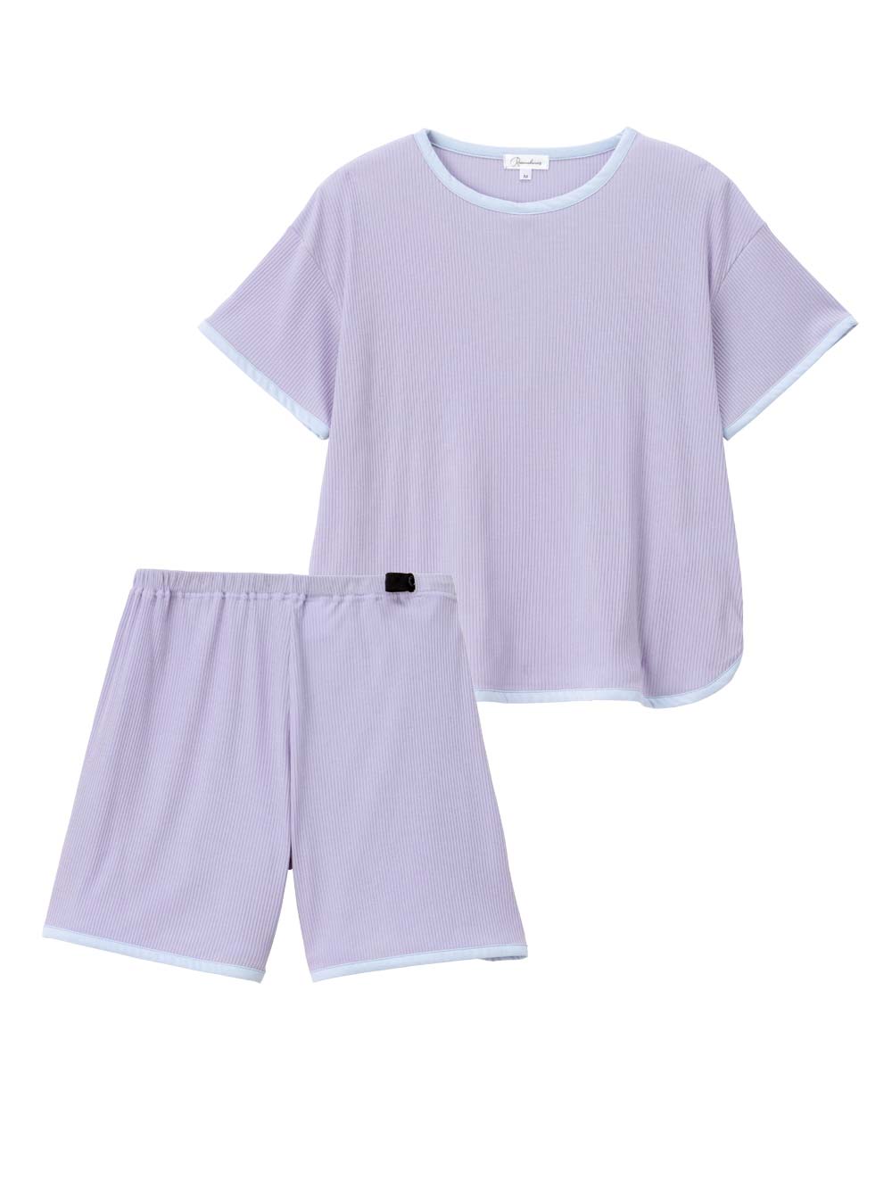 マタニティ パジャマ・ルームウェア|テレコバイカラー使いルームウェア　マタニティ・授乳パジャマ　【出産後も長く使える】|ラベンダー