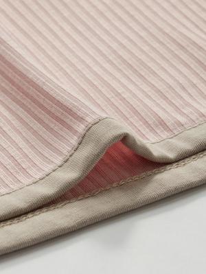 マタニティ パジャマ・ルームウェア|テレコバイカラー使いルームウェア　マタニティ・授乳パジャマ　【出産後も長く使える】