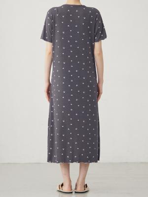 マタニティ パジャマ・ルームウェア|テレコハートプリントネグリジェ　マタニティ・授乳パジャマ　【出産後も長く使える】