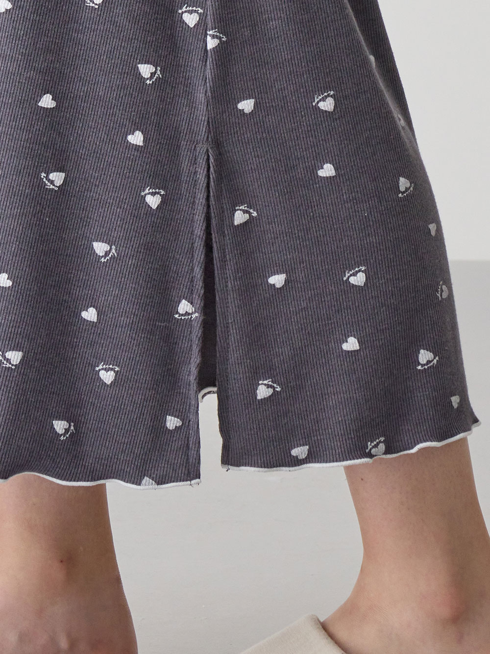 マタニティ パジャマ・ルームウェア|テレコハートプリントネグリジェ　マタニティ・授乳パジャマ　【出産後も長く使える】