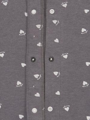 マタニティ パジャマ・ルームウェア|テレコハートプリントネグリジェ　マタニティ・授乳パジャマ　【出産後も長く使える】