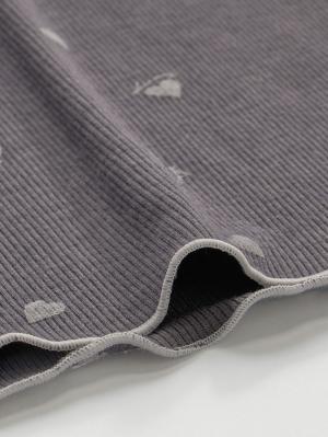 マタニティ パジャマ・ルームウェア|テレコハートプリントネグリジェ　マタニティ・授乳パジャマ　【出産後も長く使える】