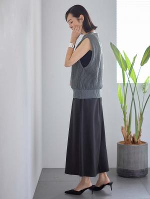 マタニティ スカート|らくちんカットジョーゼットフレアスカート マタニティ・産後【出産後も長く使える】fairy(フェアリー)|ブラック