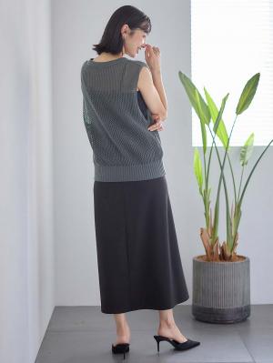 マタニティ スカート|らくちんカットジョーゼットフレアスカート マタニティ・産後【出産後も長く使える】fairy(フェアリー)|ブラック