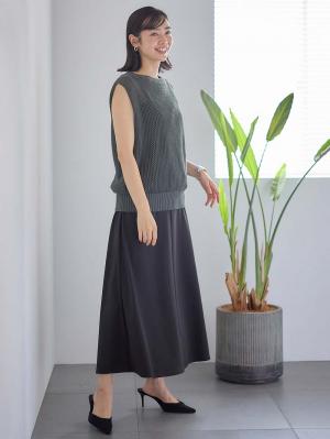 マタニティ スカート|らくちんカットジョーゼットフレアスカート マタニティ・産後【出産後も長く使える】fairy(フェアリー)|ブラック