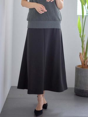 マタニティ スカート|らくちんカットジョーゼットフレアスカート マタニティ・産後【出産後も長く使える】fairy(フェアリー)|ブラック