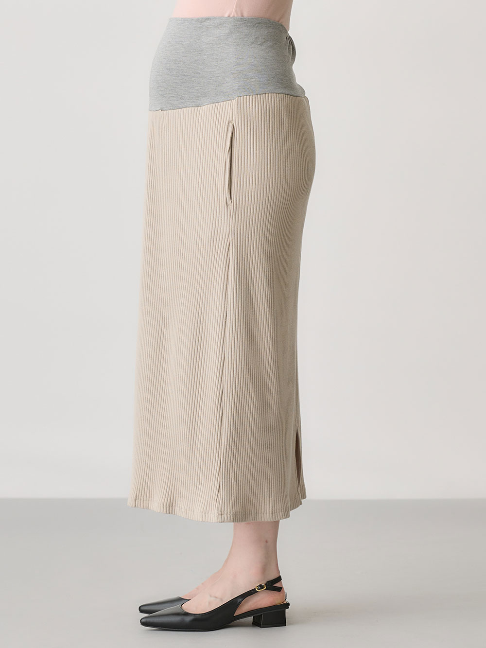 マタニティ スカート|らくちん綿混ナロースカート　マタニティ・産後【出産後も長く使える】fairy（フェアリー）