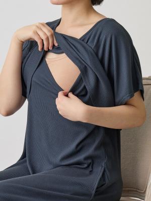 マタニティ ワンピース|【セット】冷感リブ　キャミワンピ＆クロップドトップス　マタニティ・授乳服【出産後も長く使える】fairy（フェアリー）