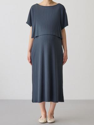 マタニティ ワンピース|【セット】冷感リブ　キャミワンピ＆クロップドトップス　マタニティ・授乳服【出産後も長く使える】fairy（フェアリー）