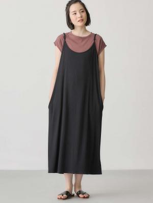 マタニティ ワンピース|【セット】冷感リブ　キャミワンピ＆クロップドトップス　マタニティ・授乳服【出産後も長く使える】fairy（フェアリー）