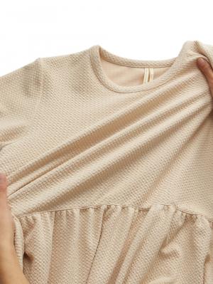 マタニティ ワンピース|リップル半袖ワンピース　マタニティ・授乳服【出産後も長く使える】fairy（フェアリー）