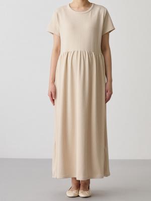 マタニティ ワンピース|リップル半袖ワンピース　マタニティ・授乳服【出産後も長く使える】fairy（フェアリー）