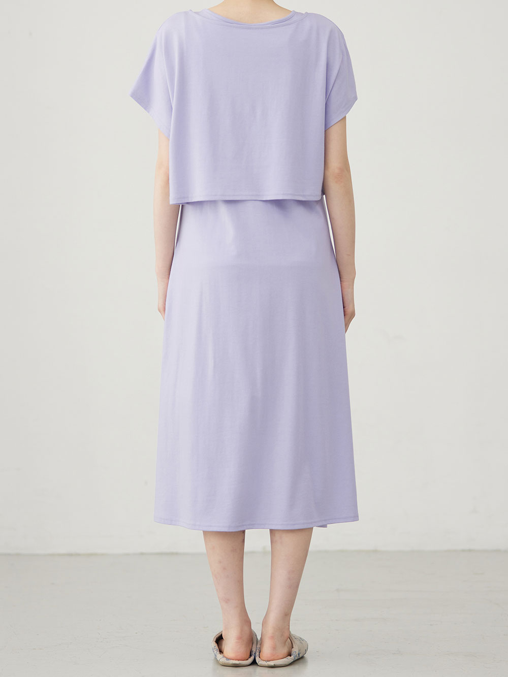 マタニティ ワンピース|【セット】綿混カットソートップス＆ワンピース　マタニティ・授乳服【出産後も長く使える】fairy（フェアリー）