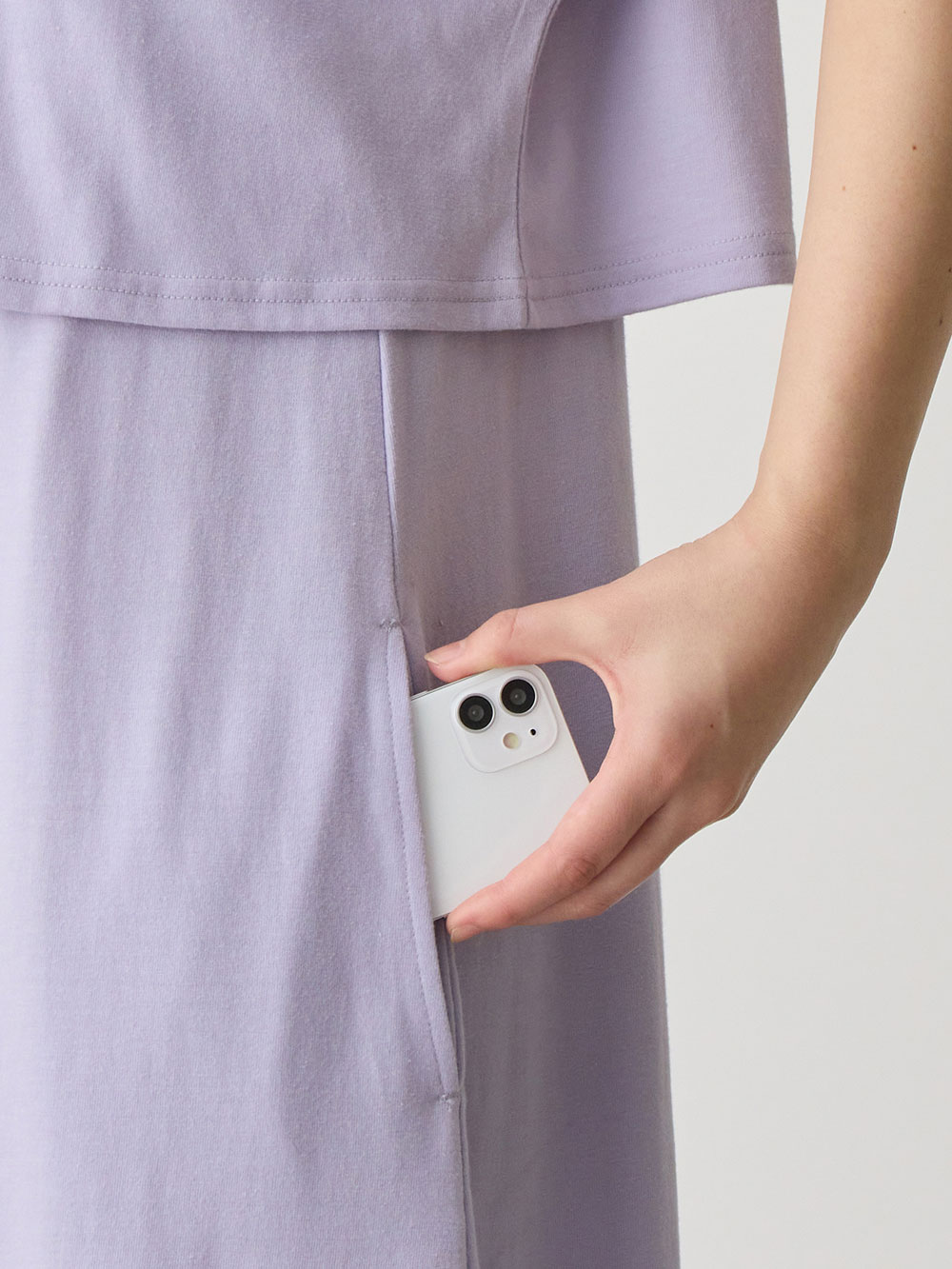 マタニティ ワンピース|【セット】綿混カットソートップス＆ワンピース　マタニティ・授乳服【出産後も長く使える】fairy（フェアリー）