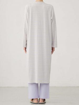 マタニティ パジャマ・ルームウェア|綿混ボーダー柄ロングワンピースパジャマ　マタニティ・授乳パジャマ【出産後も長く使える】fairy（フェアリー）