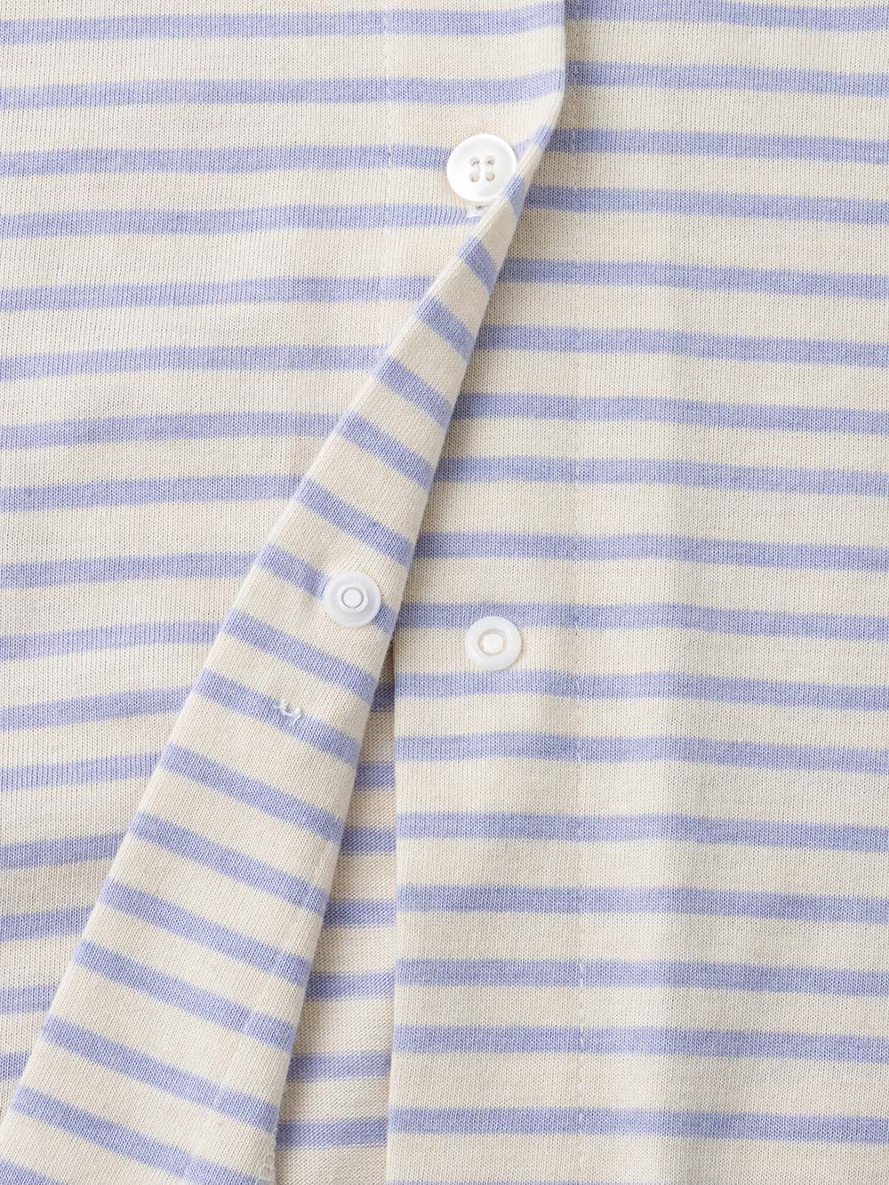 マタニティ パジャマ・ルームウェア|綿混ボーダー柄ロングワンピースパジャマ　マタニティ・授乳パジャマ【出産後も長く使える】fairy（フェアリー）