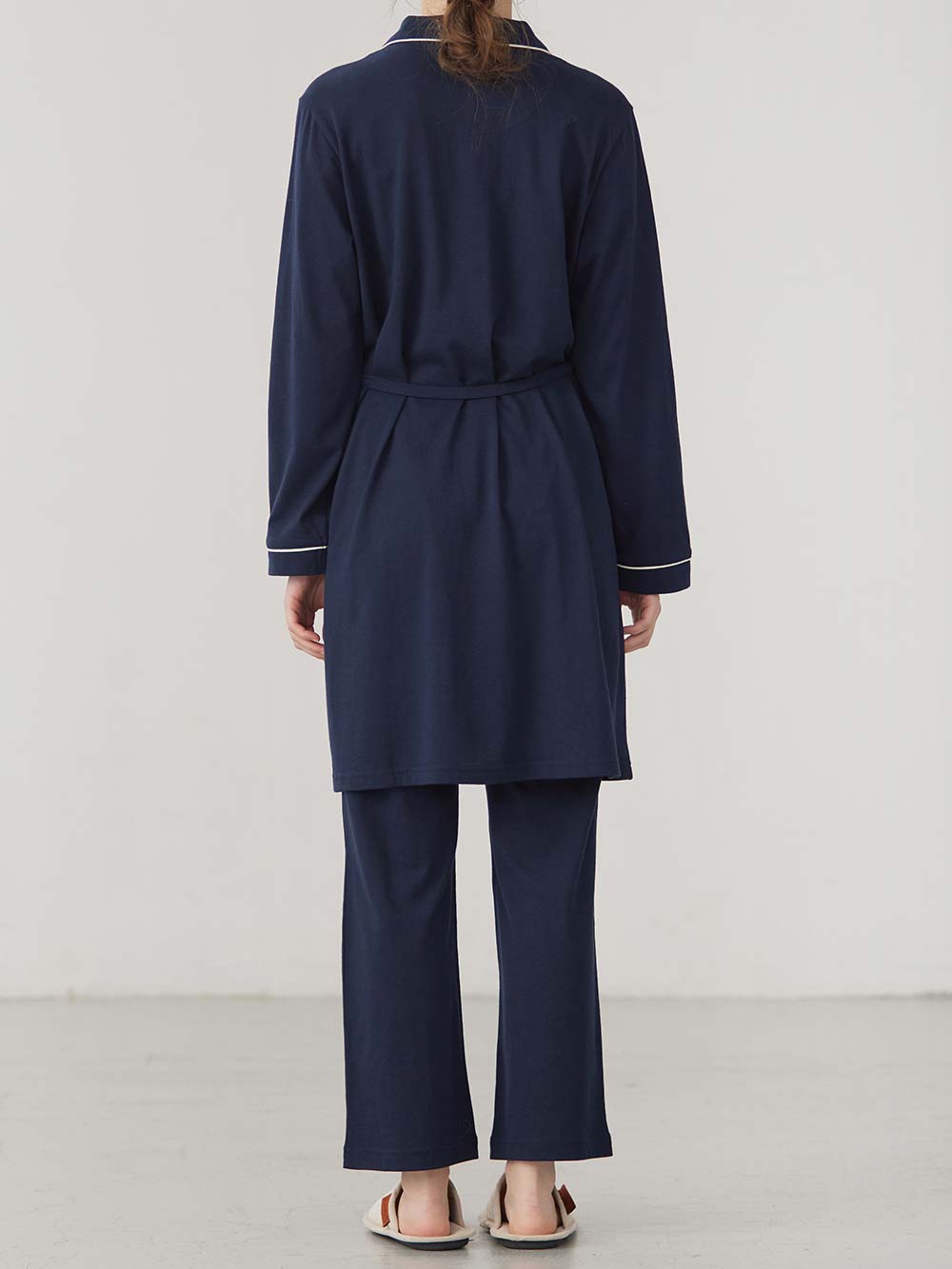 マタニティ パジャマ・ルームウェア|綿混長袖フロントスナップパジャマ　マタニティ・授乳パジャマ【出産後も長く使える】fairy（フェアリー）