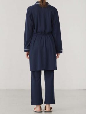 マタニティ パジャマ・ルームウェア|綿混長袖フロントスナップパジャマ　マタニティ・授乳パジャマ【出産後も長く使える】fairy（フェアリー）