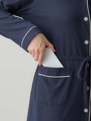 マタニティ パジャマ・ルームウェア|綿混長袖フロントスナップパジャマ　マタニティ・授乳パジャマ【出産後も長く使える】fairy（フェアリー）