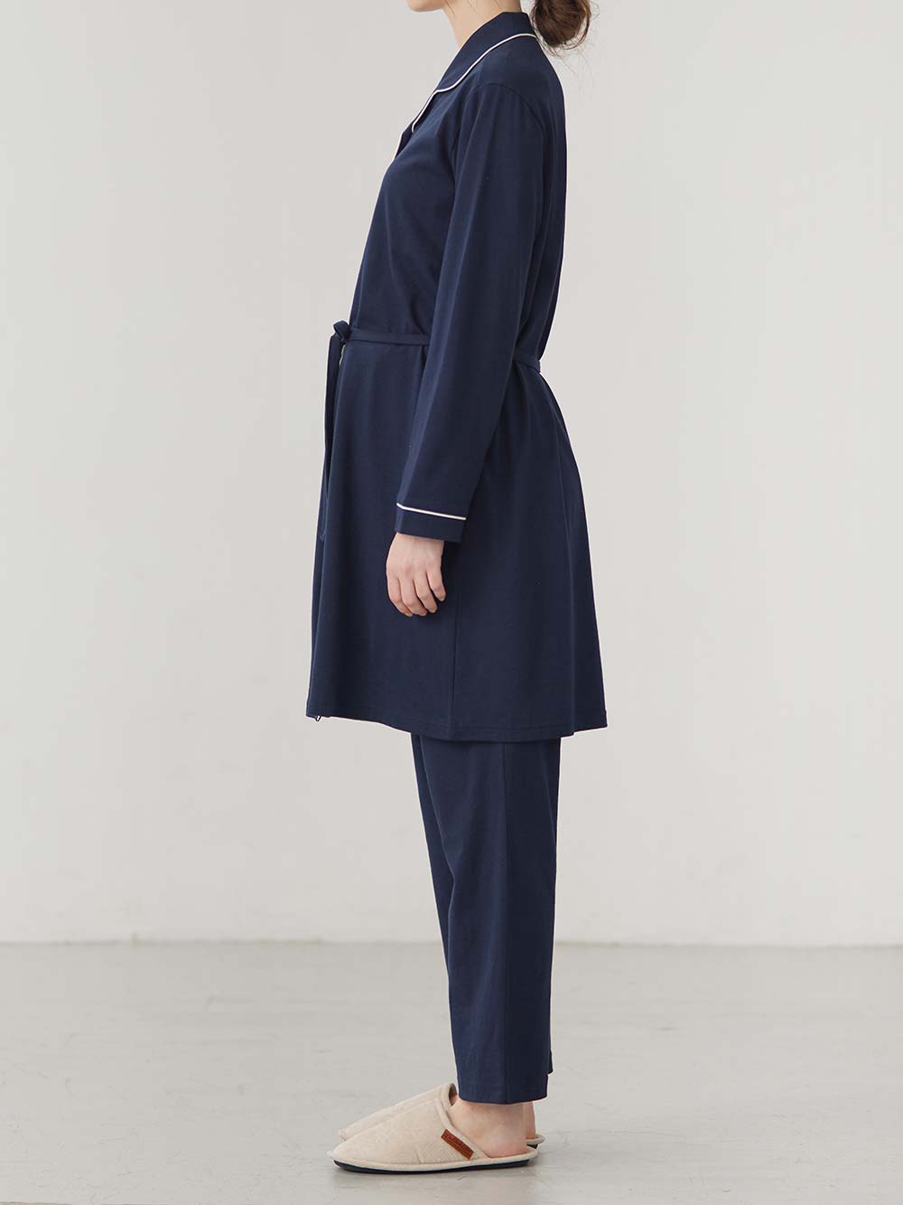 マタニティ パジャマ・ルームウェア|綿混長袖フロントスナップパジャマ　マタニティ・授乳パジャマ【出産後も長く使える】fairy（フェアリー）