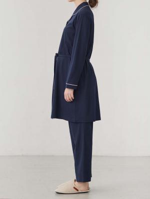 マタニティ パジャマ・ルームウェア|綿混長袖フロントスナップパジャマ　マタニティ・授乳パジャマ【出産後も長く使える】fairy（フェアリー）