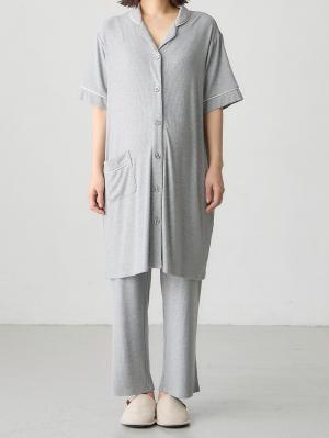 マタニティ パジャマ・ルームウェア|接触冷感リブ半袖パジャマ マタニティ・授乳パジャマ【出産後も長く使える】fairy(フェアリー)