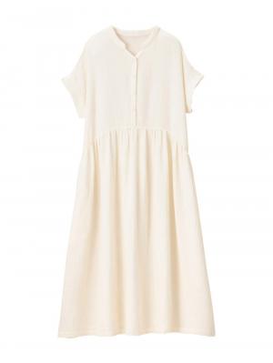 マタニティ パジャマ・ルームウェア|綿100%ポコポコガーゼ半袖ギャザーワンピースネグリジェ マタニティ・授乳パジャマ【出産後も長く使える】fairy(フェアリー)|キナリ