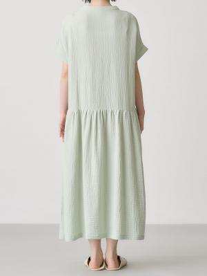 マタニティ パジャマ・ルームウェア|綿100%ポコポコガーゼ半袖ギャザーワンピースネグリジェ マタニティ・授乳パジャマ【出産後も長く使える】fairy(フェアリー)