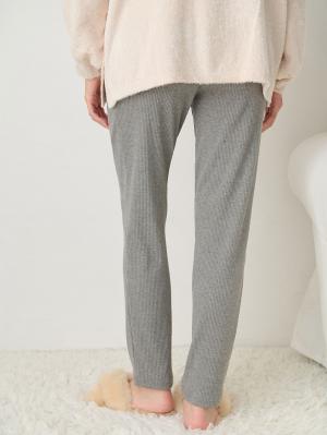 マタニティ パンツ|【選べる2丈】締め付けない綿混リブストレートレギンス【産後まで長く使える】|杢グレー