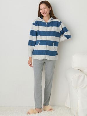 マタニティ パンツ|【選べる2丈】締め付けない綿混リブストレートレギンス【産後まで長く使える】|杢グレー