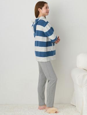 マタニティ パンツ|【選べる2丈】締め付けない綿混リブストレートレギンス【産後まで長く使える】|杢グレー