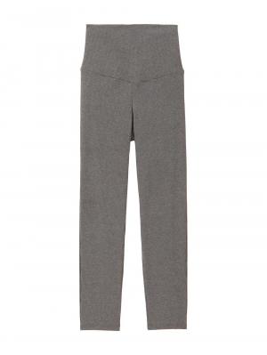 マタニティ パンツ|【選べる2丈】締め付けない綿混リブストレートレギンス【産後まで長く使える】|杢チャコール