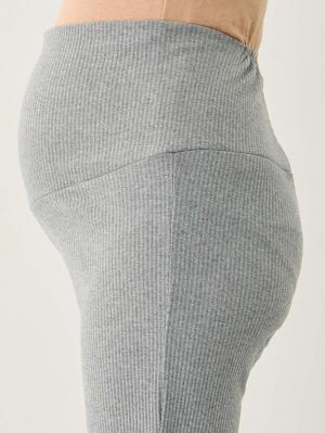 マタニティ パンツ|【選べる2丈】締め付けない綿混リブストレートレギンス【産後まで長く使える】