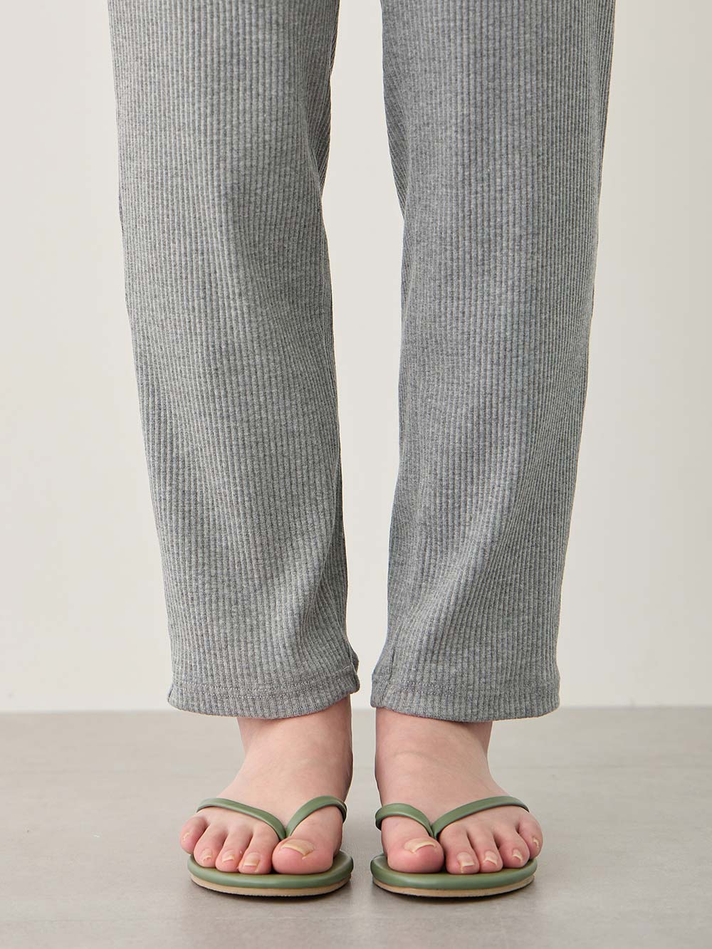 マタニティ パンツ|【選べる2丈】締め付けない綿混リブストレートレギンス【産後まで長く使える】