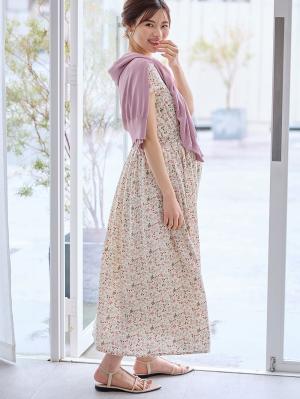 マタニティ トップス|【UVカット遮蔽率90％以上】【抗菌】【接触冷感】前後２WAYカーディガン　マタニティ・授乳服【出産後も長く使える】|グレイッシュピンク