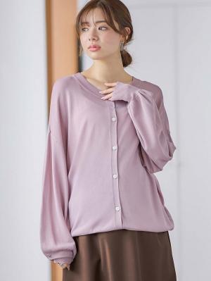 マタニティ トップス|【UVカット遮蔽率90％以上】【抗菌】【接触冷感】前後２WAYカーディガン　マタニティ・授乳服【出産後も長く使える】|グレイッシュピンク