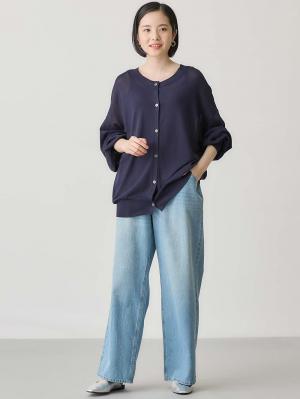 マタニティ トップス|【UVカット遮蔽率90％以上】【抗菌】【接触冷感】前後２WAYカーディガン　マタニティ・授乳服【出産後も長く使える】|ネイビー