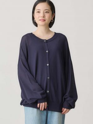 マタニティ トップス|【UVカット遮蔽率90％以上】【抗菌】【接触冷感】前後２WAYカーディガン　マタニティ・授乳服【出産後も長く使える】|ネイビー