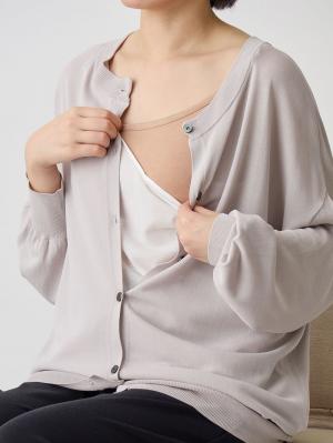 マタニティ トップス|【UVカット遮蔽率90％以上】【抗菌】【接触冷感】前後２WAYカーディガン　マタニティ・授乳服【出産後も長く使える】