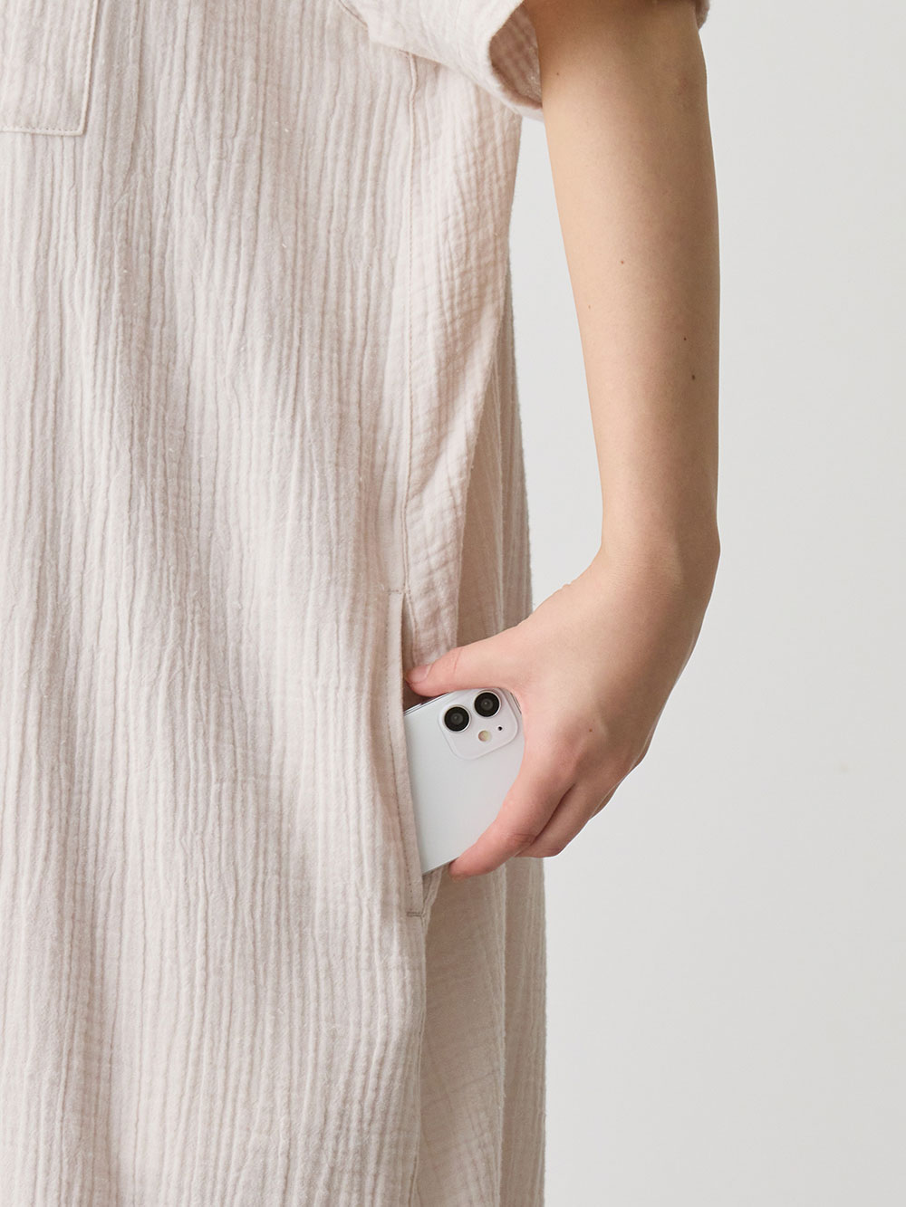 マタニティ パジャマ・ルームウェア|ぷくぷくWガーゼシャツワンピースネグリジェ マタニティ・授乳パジャマ【出産後も長く着られる】