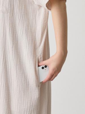 マタニティ パジャマ・ルームウェア|ぷくぷくWガーゼシャツワンピースネグリジェ マタニティ・授乳パジャマ【出産後も長く着られる】