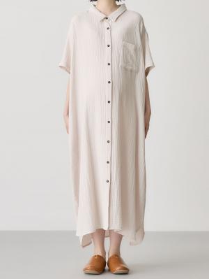 マタニティ パジャマ・ルームウェア|ぷくぷくWガーゼシャツワンピースネグリジェ マタニティ・授乳パジャマ【出産後も長く着られる】