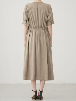 マタニティ ワンピース|ウエストギャザー半袖ワンピース　マタニティ・授乳服【出産後も長く着られる】